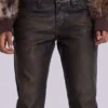 Bruine Cooper PU-Jeans met bootcut