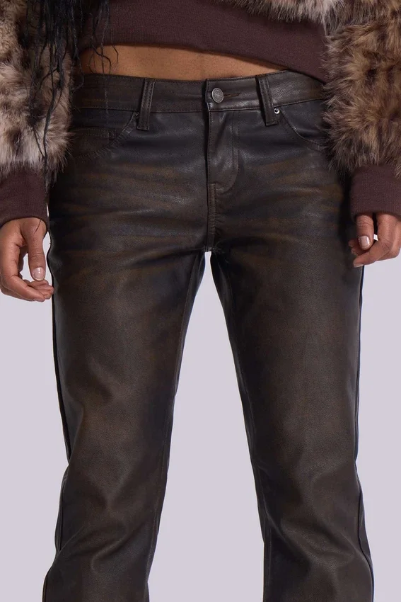 Bruine Cooper PU-Jeans met bootcut