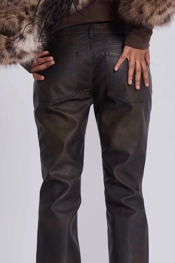 Bruine Cooper PU-Jeans met bootcut