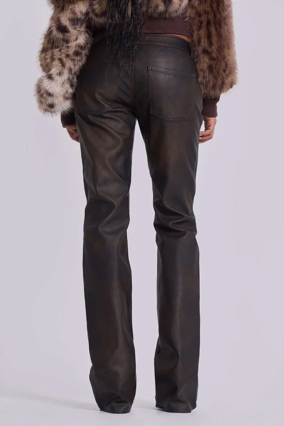 Bruine Cooper PU-Jeans met bootcut