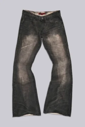 Bruine Drift-Jeans met vouw en bootcut-pasvorm