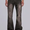Bruine Drift-Jeans met vouw en bootcut-pasvorm