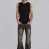 Bruine Drift-Jeans met vouw en bootcut-pasvorm