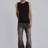 Bruine Drift-Jeans met vouw en bootcut-pasvorm