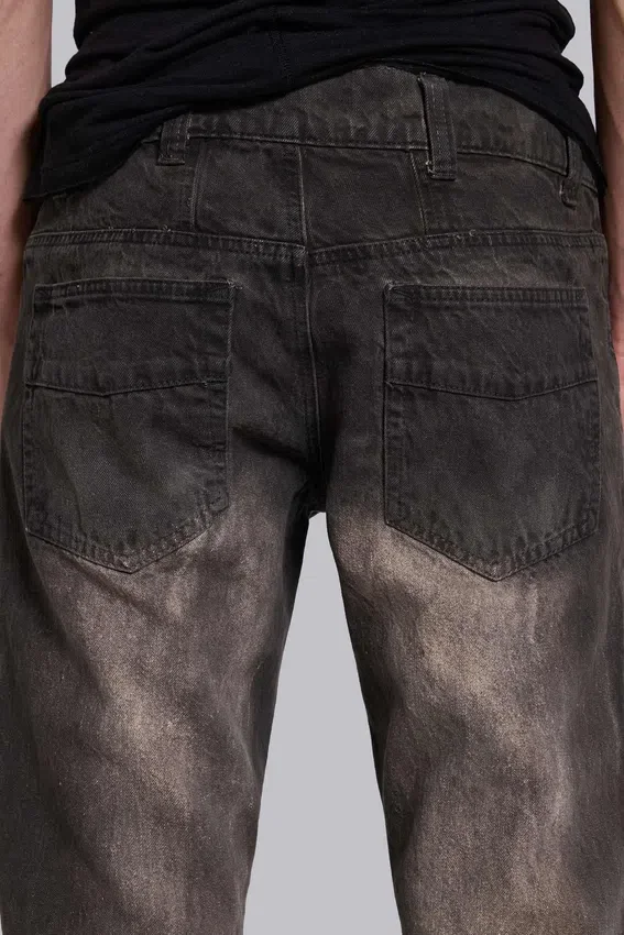 Bruine Drift-Jeans met vouw en bootcut-pasvorm