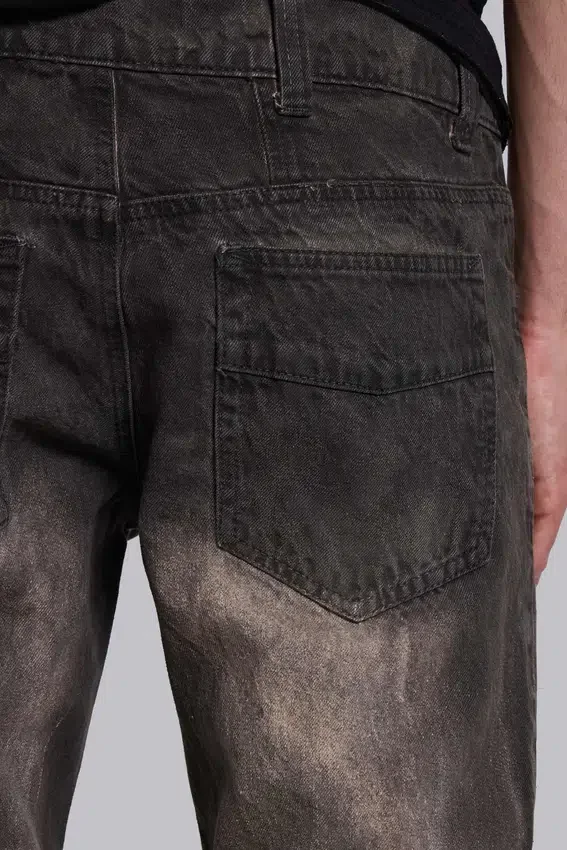 Bruine Drift-Jeans met vouw en bootcut-pasvorm