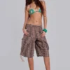 Bruine geruite Cadet-short