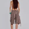 Bruine geruite Cadet-short