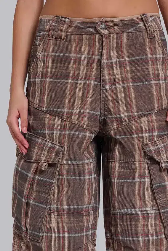 Bruine geruite Cadet-short