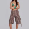 Bruine geruite Cadet-short
