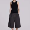 Bruine geruite jumbo-jorts