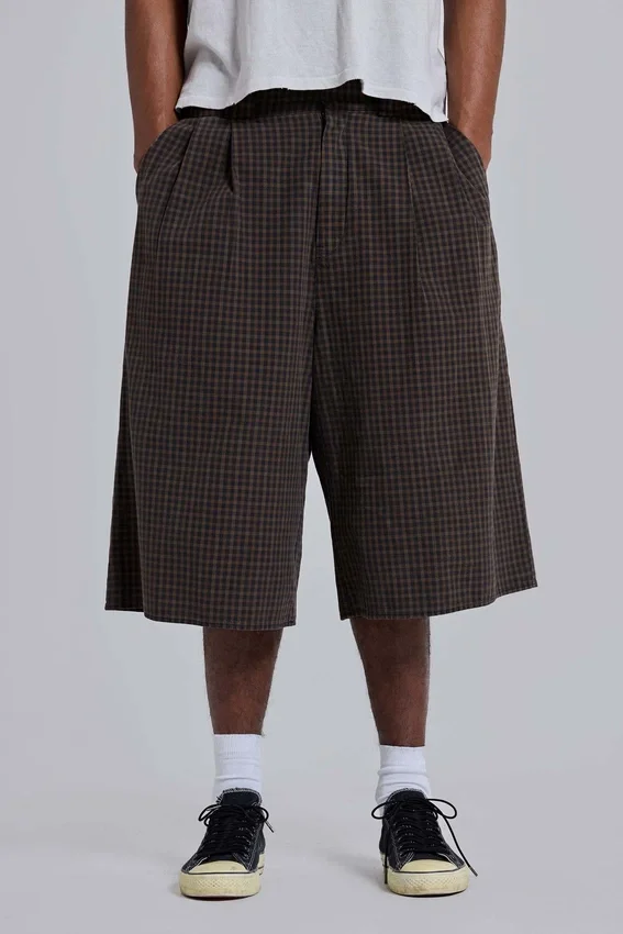 Bruine geruite XL Goliath Shorts