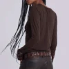 Bruine Mist-top met lange mouwen