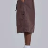 Bruine parachute Cargo baggy shorts