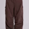 Bruine parachute-cargobroek