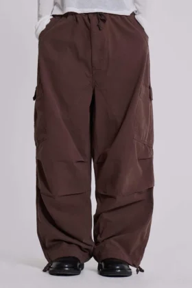 Bruine parachute-cargobroek