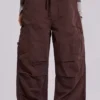 Bruine parachute-cargobroek