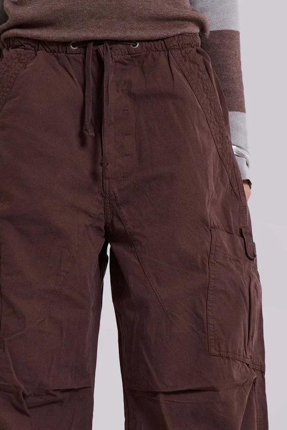 Bruine parachute-cargobroek