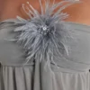 Brunelle minijurk met veren