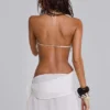Calyptra mini-rok van chiffon met kralenrand