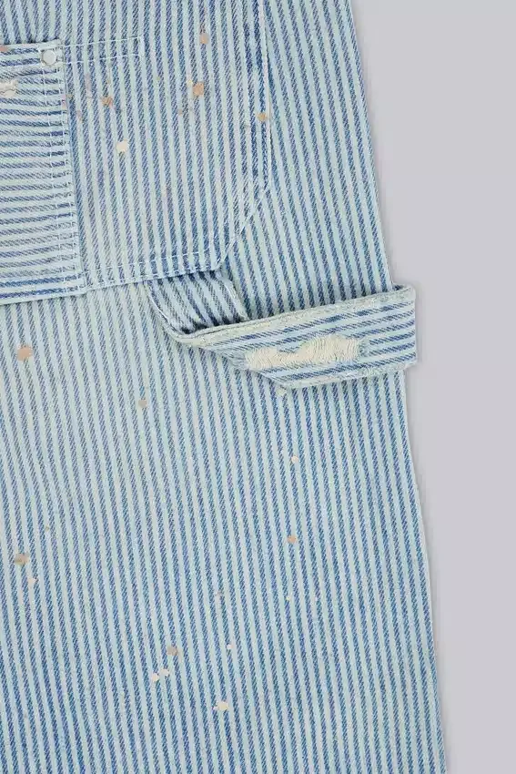 Carpenter-Jeans met dubbele knieën en krijtstreep
