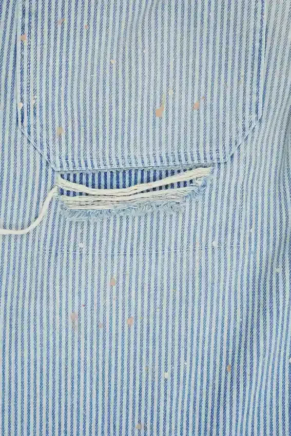 Carpenter-Jeans met dubbele knieën en krijtstreep