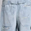 Carpenter-Jeans met dubbele knieën en krijtstreep