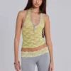 Cassia kanten Henley-haltertop