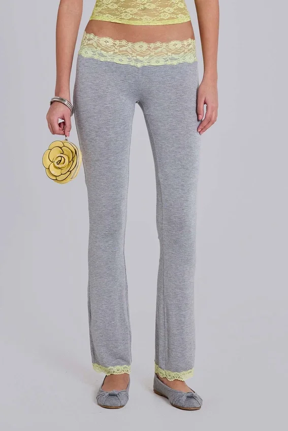 Cassia kanten jersey bootcut-broek