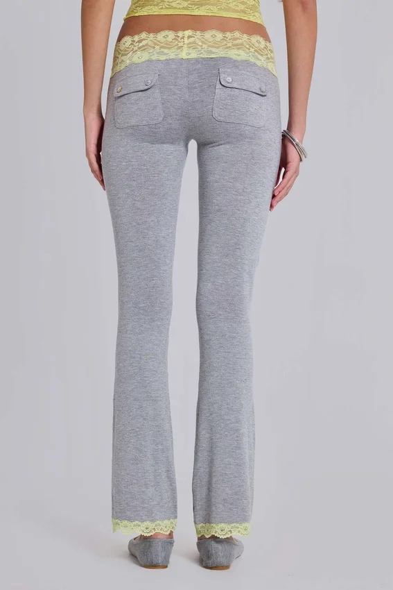 Cassia kanten jersey bootcut-broek