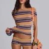 Cata mini-short met veelkleurige strepen