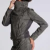Cera Clasp PU-leren jas met trechterhals
