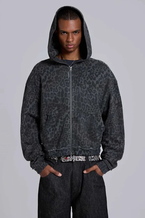 Charcoal Leopard Monster Hoodie
