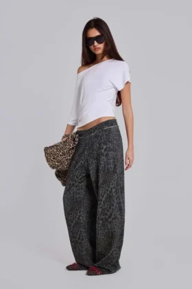 Charcoal Leopard Monster Joggers