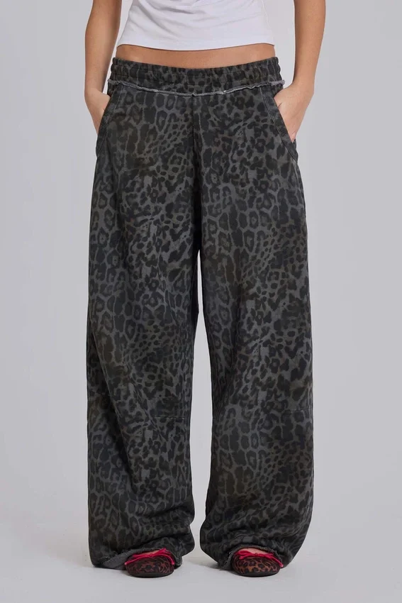 Charcoal Leopard Monster Joggers