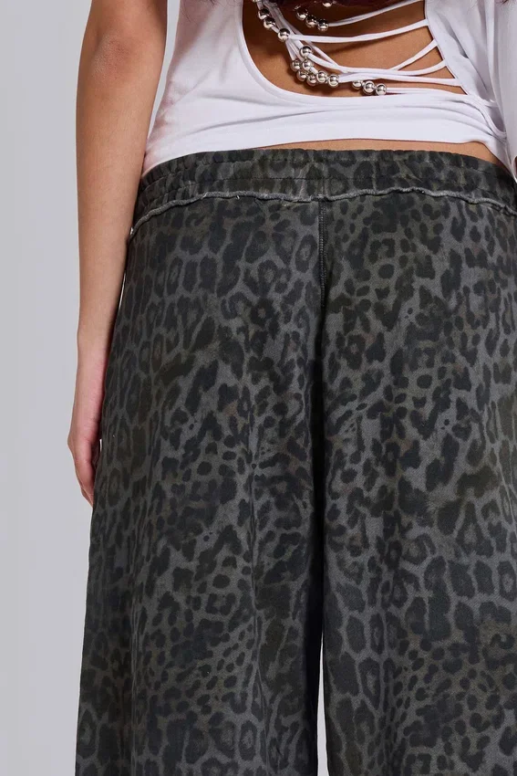 Charcoal Leopard Monster Joggers