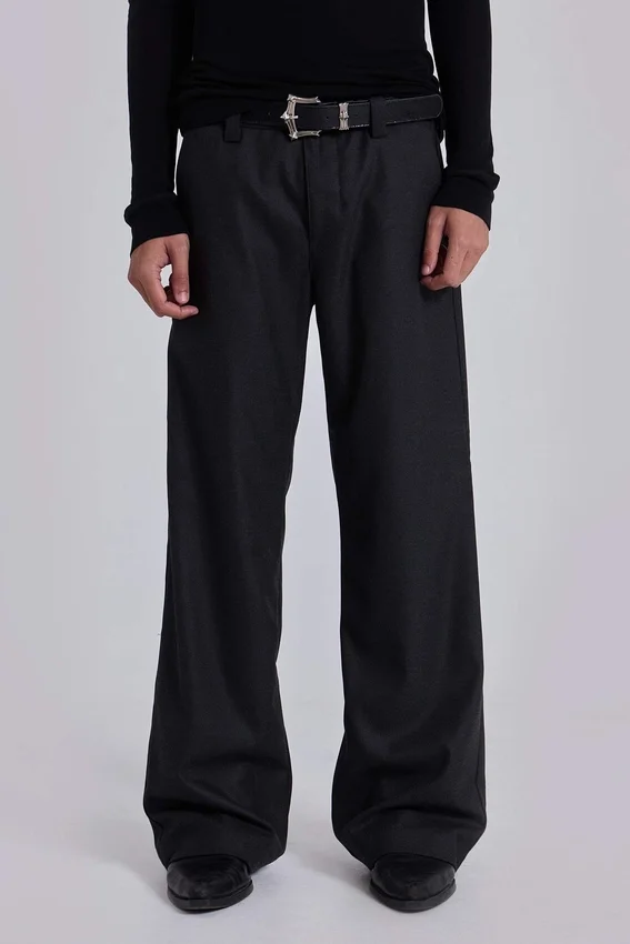 Charcoal Stacked Straight-pakbroek