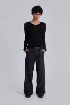 Charcoal Stacked Straight-pakbroek