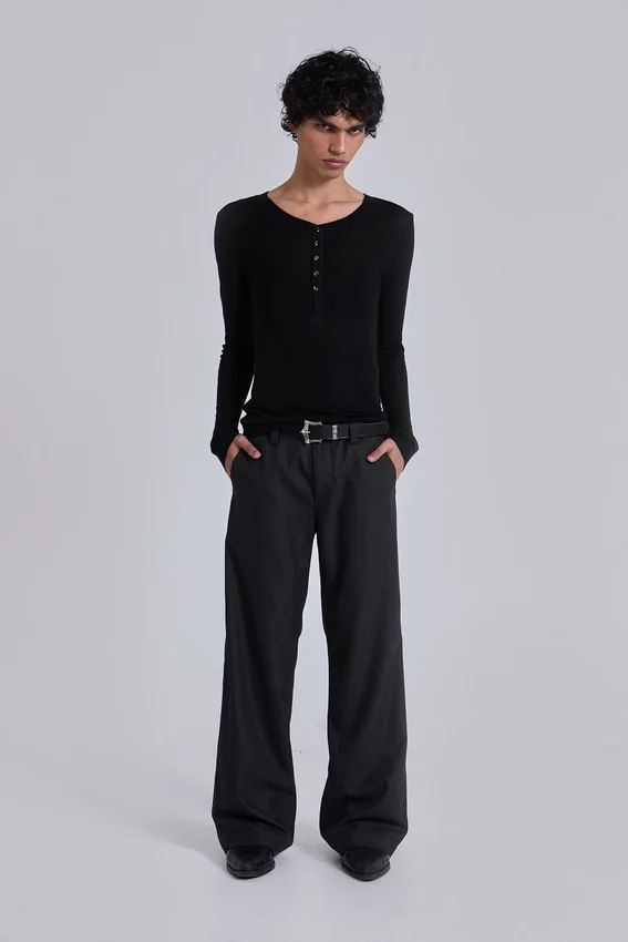 Charcoal Stacked Straight-pakbroek