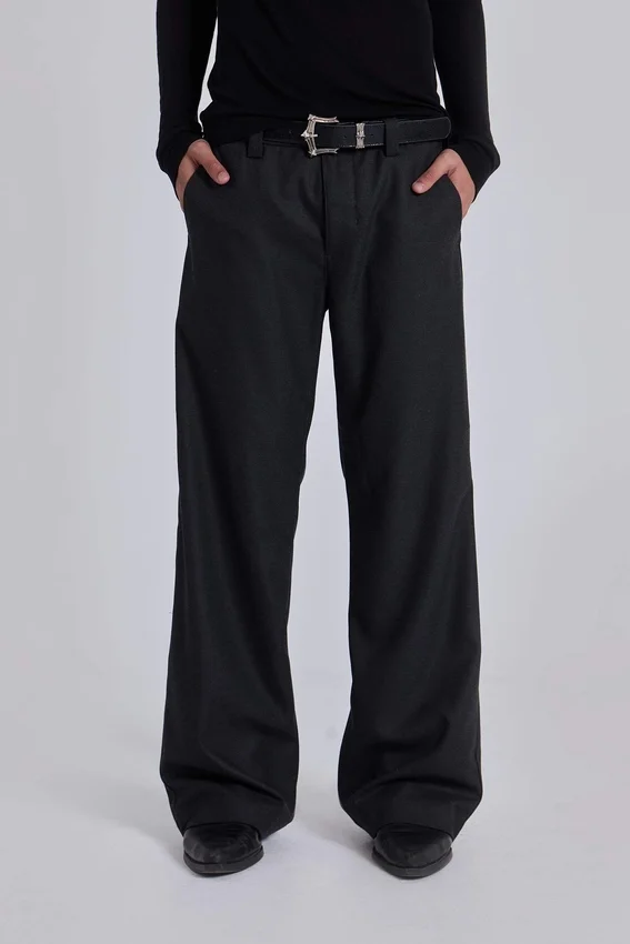 Charcoal Stacked Straight-pakbroek