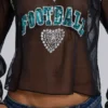 Chiffon top met voetbalversiering