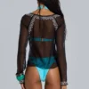 Chiffon top met voetbalversiering