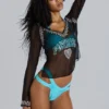 Chiffon top met voetbalversiering