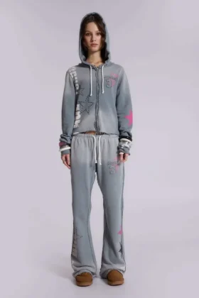 Cleo Graphic Slouchy Bootcut Jogger