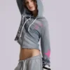 Cleo hoodie met grafische print en doorlopende rits
