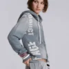 Cleo hoodie met grafische print en doorlopende rits