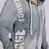 Cleo hoodie met grafische print en doorlopende rits