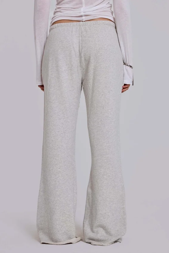 Cleo slouchy bootcut-jogger in grijs gemêleerd