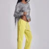 Cleo slouchy bootcut-jogger in neon