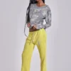Cleo slouchy bootcut-jogger in neon